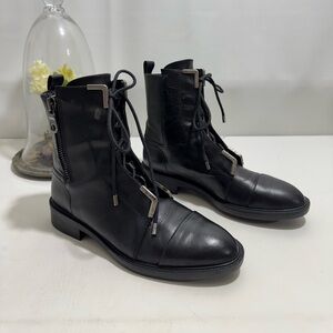 Zara ankle leather combat gothic boots